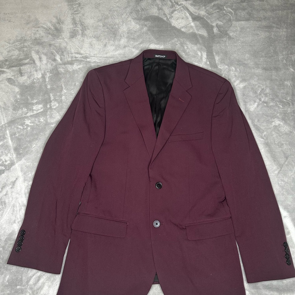 Burgundy suit jacket